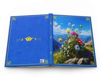 Mountain Flowers Hardcover Journal, Floral Nature Diary