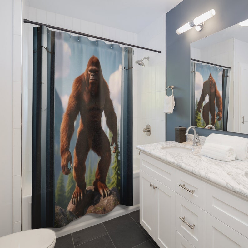Sasquatch Bigfoot Bigfoot Shower Curtain Best Friend Gift - Etsy