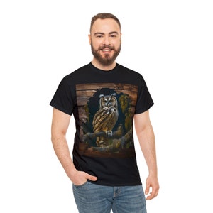 Owl, Barn Owl Tee, Nature Lover, Bird Lover Tee, Friend Gift, Gift, Unisex Heavy Cotton Tee