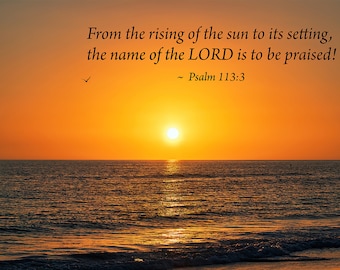 Psalm 113:3 Bible Verse with Sunset