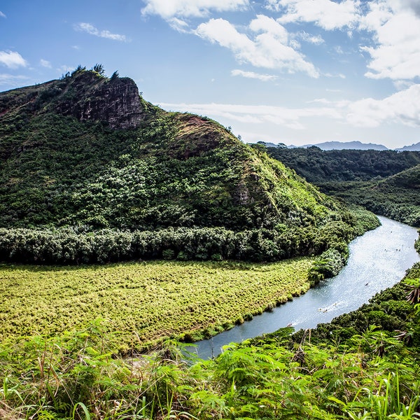 Wailua River With Mountain Views Kauai, Hawaii