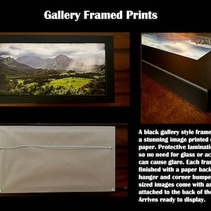 Może przedstawiać: Czarna rama w stylu galerii otacza oszałamiający obraz wydrukowany na papierze o połysku. Rama ma papierowe podłoże, drut do zawieszenia i zderzaki narożne. Obraz jest gotowy do wyświetlenia.