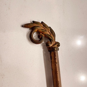 Antique Curtain Rods Swing Arm Art Deco Palm Fronds Ornate Adjustable
