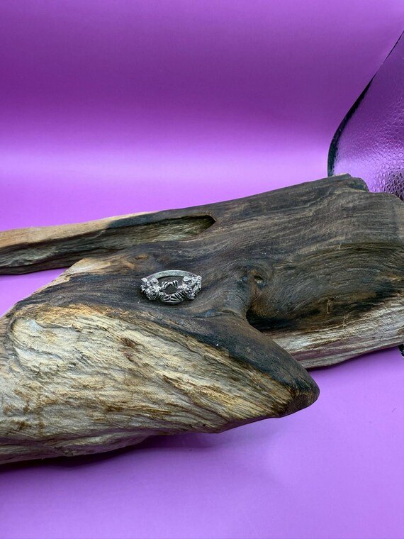 1990’s Interlocking Frog  Ring in Platinum-plated… - image 2