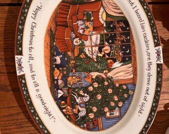 Susan Winget International China A Christmas Story 16" Oval Serving Platter Mint