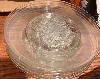 Camellia Crystal flower plate by the Jeannette Glass Company