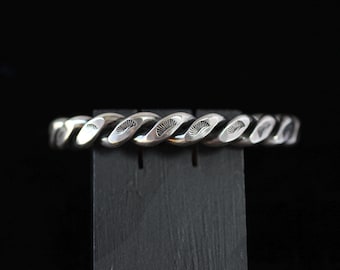 Vintage Navajo Twisted Sterling Silber Barren Manschette Armband