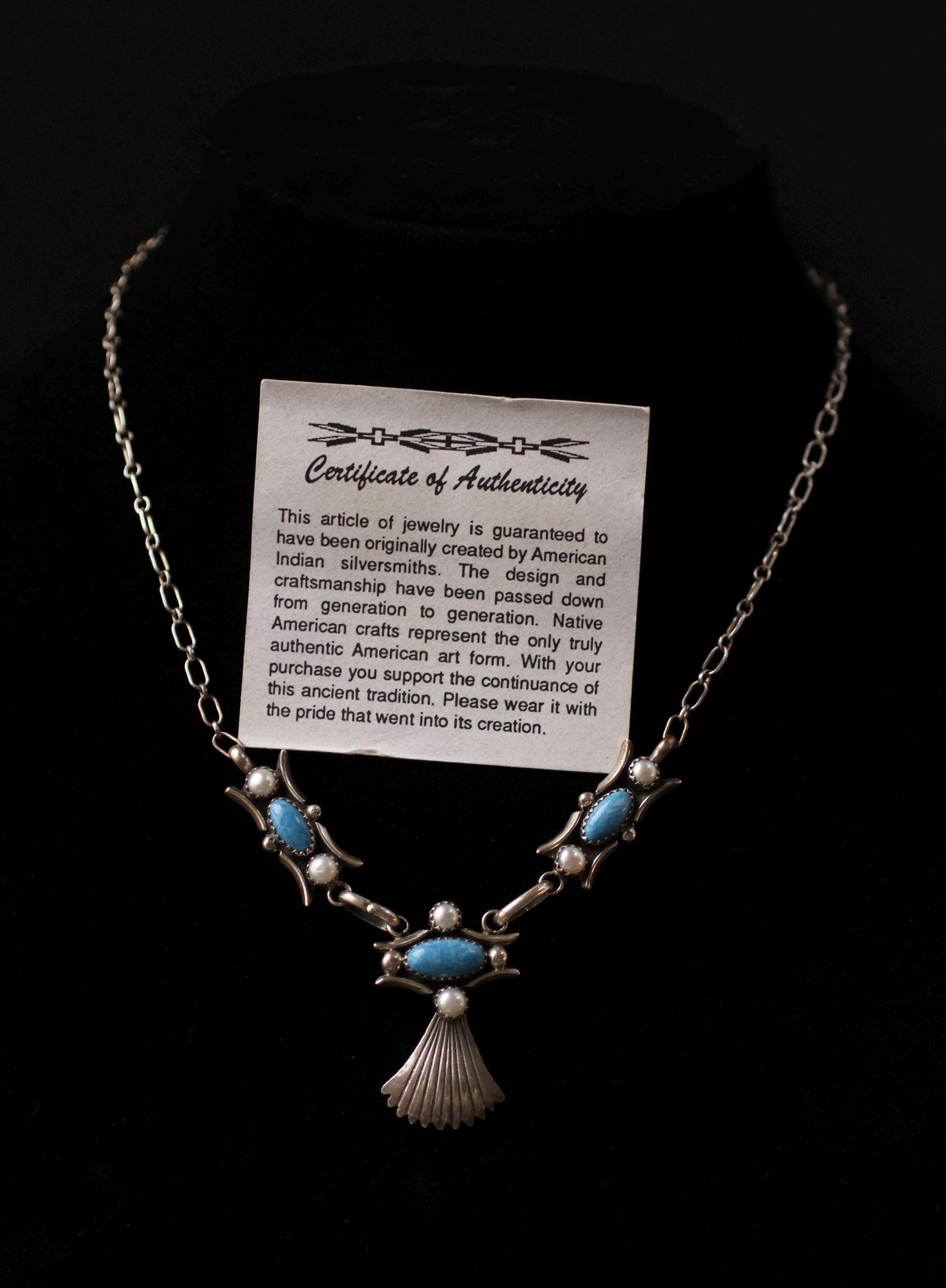 Estate Navajo Native American RB Sterling Silver Turquoise Pearl