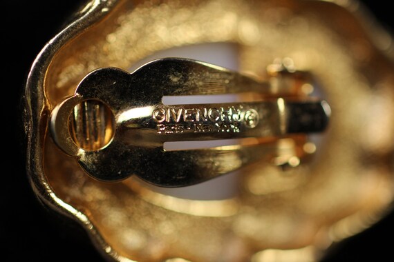 Vintage 80s Givenchy Clip On Earrings: Chunky Fau… - image 4