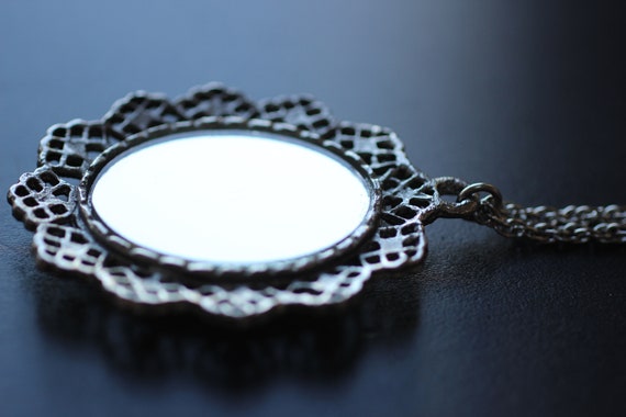 Vintage Flower Cameo Long Necklace with Filigree … - image 6