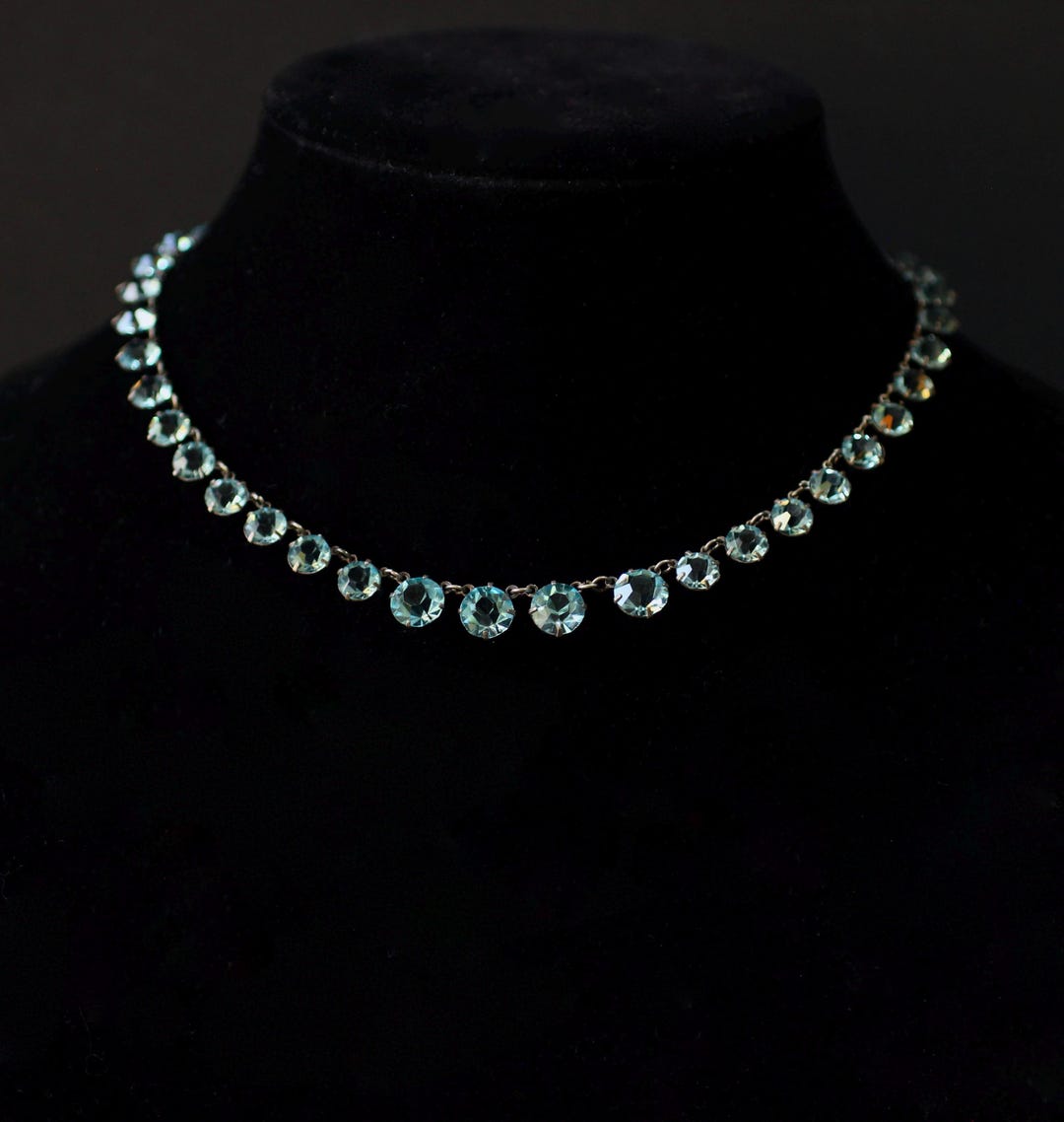 4NEF5ASCRY Antique Silver Crystal Necklace main image 0