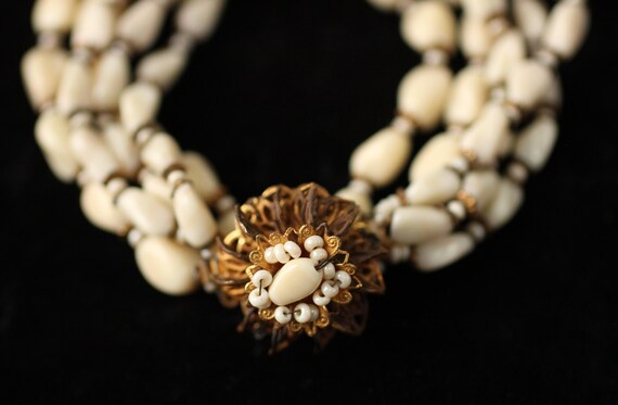 Vintage Signed Miriam Haskell Five Multi Strand G… - image 3