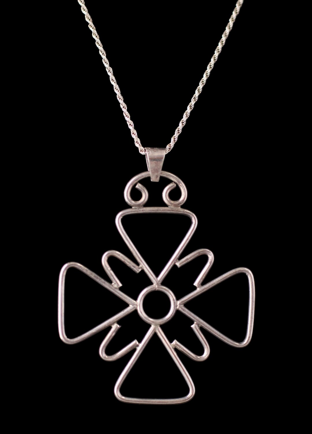 Vintage Mexico Taxco Sterling Silver Openwork Large Maltese Cross ...