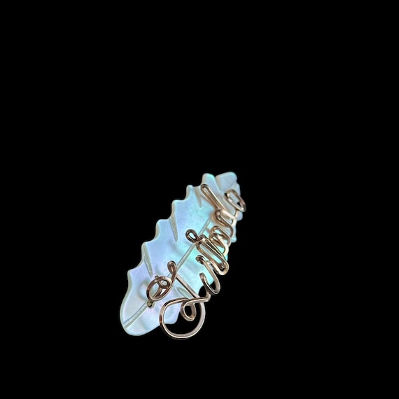 Vintage Abalone Shell Name “Gertrude” Script Broo… - image 2