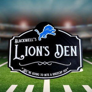 Fully Personalized Detroit Lions Sign – Custom 3D Printed Wall Art for Fans