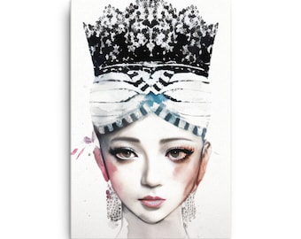 Hmong Frauen Krone v3 Leinwand