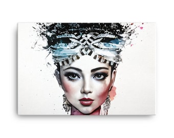 Hmong women crown v1 canvas