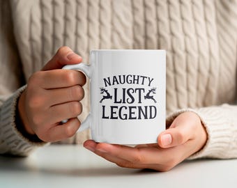 Leyenda de la lista de traviesos: SVG navideño, archivo de corte divertido de Papá Noel (PNG)