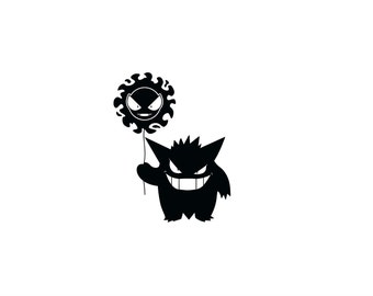 Gengar Ghost Balloon SVG, Haunted Party Cricut Cut File (Digital Download)