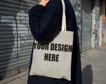 Tote Bag Mockup PSD — Urban Street Scene