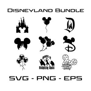 Magic Park SVG Bundle | Mouse Ears, Balloons, Castle Clipart | Family Trip Quote PNG | Cricut Silhouette EPS Cut Files