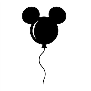 Mickey Mouse Balloon SVG PNG | Disneyland Balloon Clipart | Park Trip Cricut File