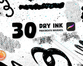 Gritty Ink Procreate Brush Set – 30 Vintage Grunge Brushes (Digital Download)