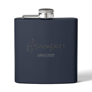 Groomsman Personalized Flask Stainless Steel Flask 6oz | Engraved Name