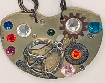 Steampunk Peace Sign Necklace