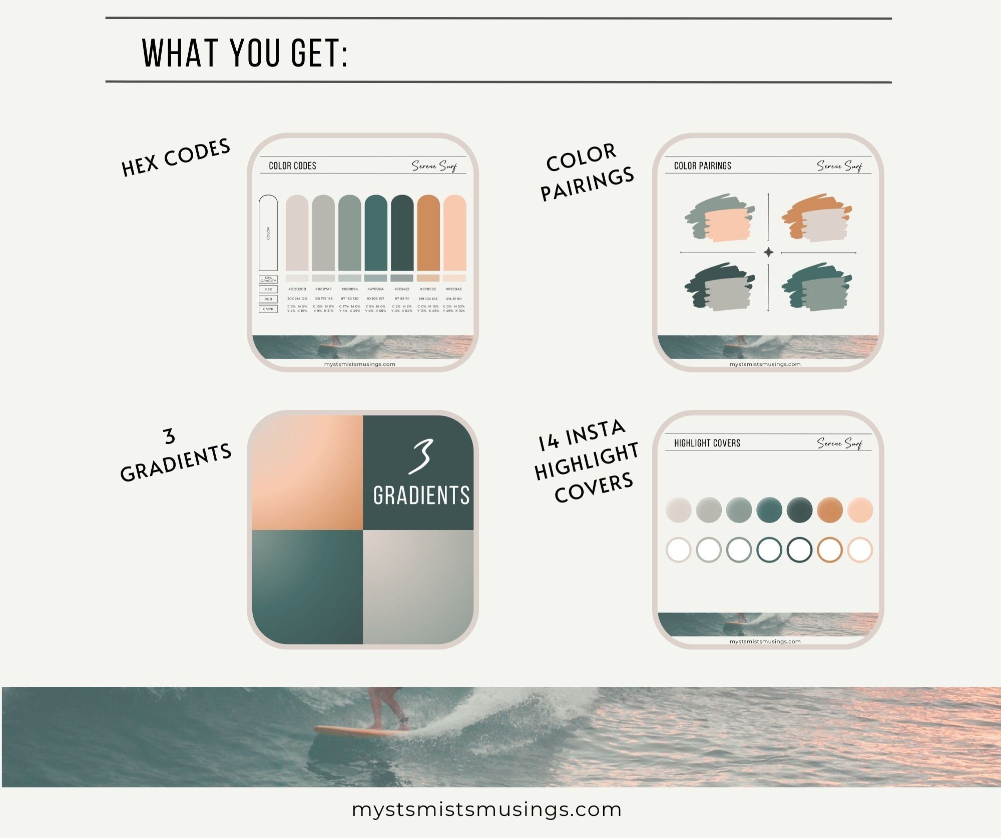 Color Palette | Serene Surf | Hex Codes | Branding | Web Design ...