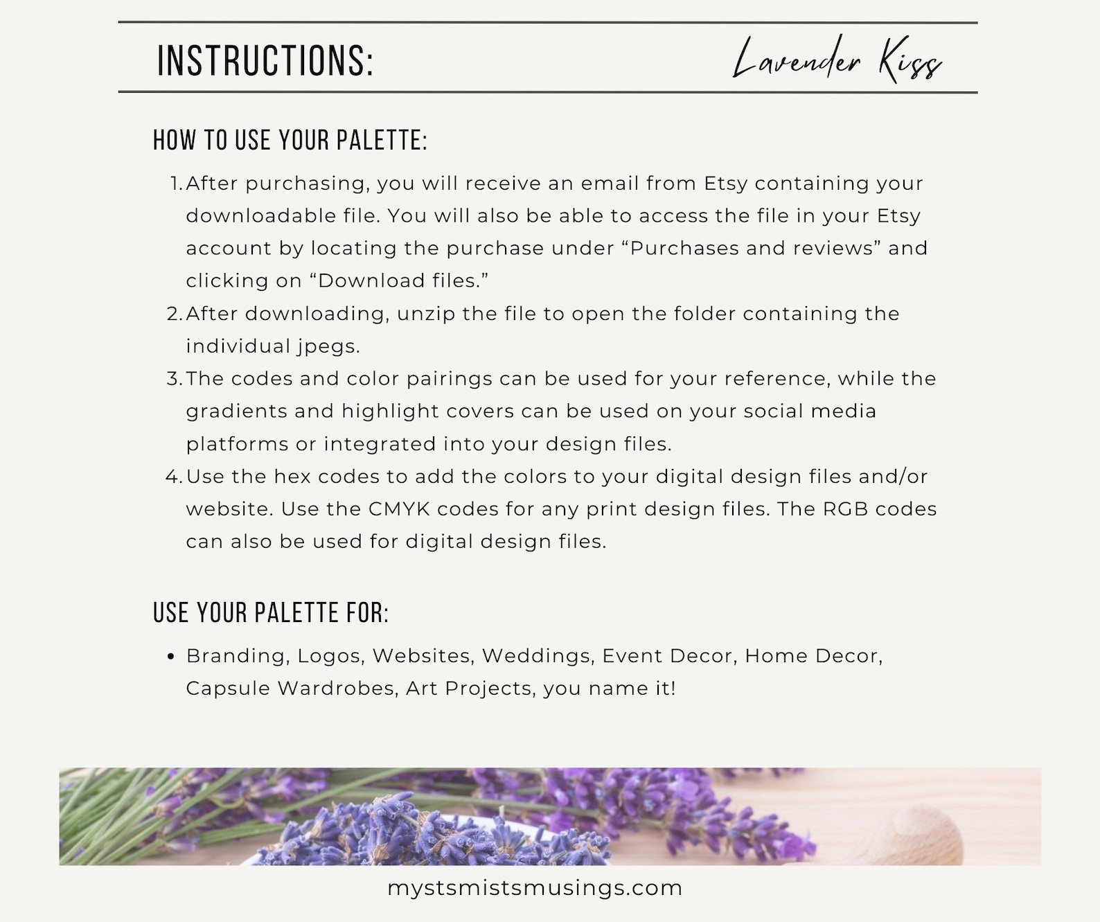 Color Palette | Lavender Kiss | Hex Codes | Branding | Web Design ...