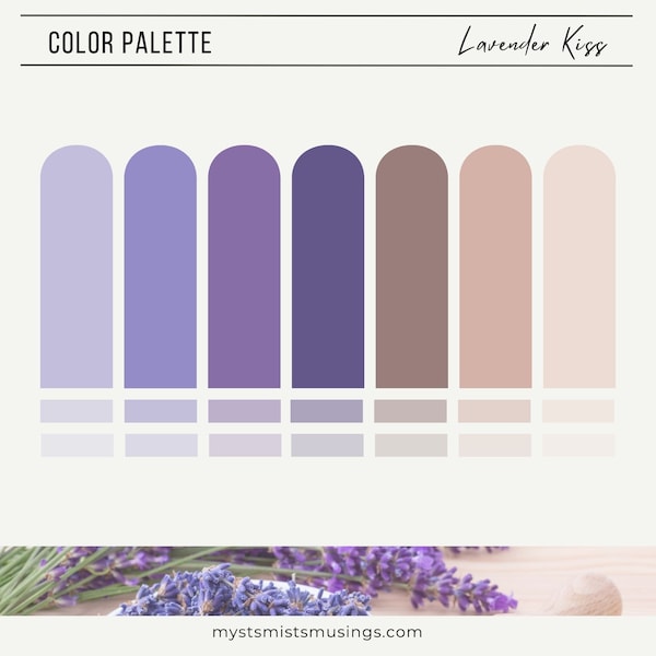 Color Palette | Lavender Kiss | Hex Codes | Branding | Web Design | Wedding Colors | Instagram Highlight Covers | Purple | Blush | Brown