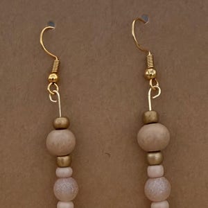Neutral Beaded Dangle Earrings