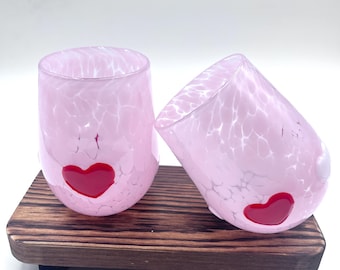 Hand Blown Love Cups Stemless Wine Glasses – Made in Rhode Island