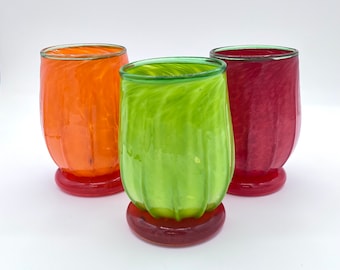 Gourdy Glasses |Stemless Wine Glasses | Hand Blown Glass Made in Rhode Island.