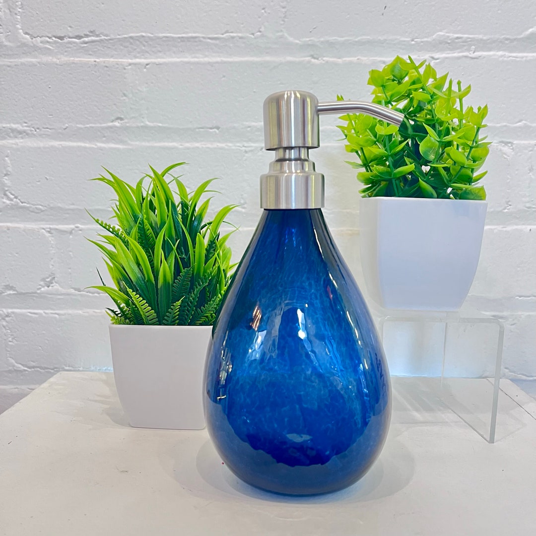 Hand Blown Glass Soap Dispenser Etsy UK