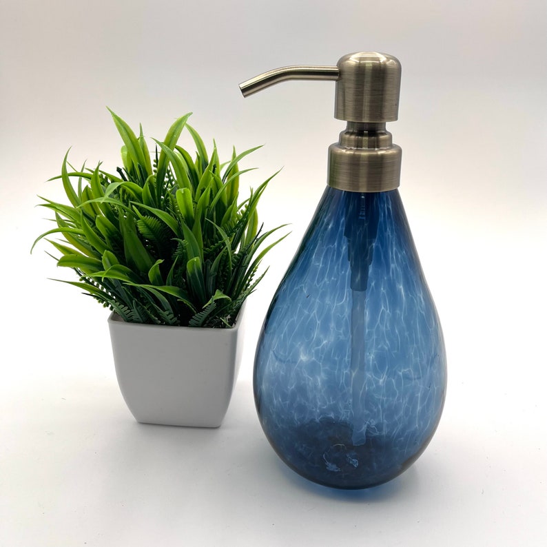 Hand Blown Glass Soap Dispenser Etsy