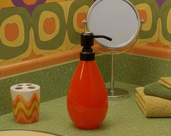 Custom Listing Orange Soap Dispenser with accents ( artists choice )