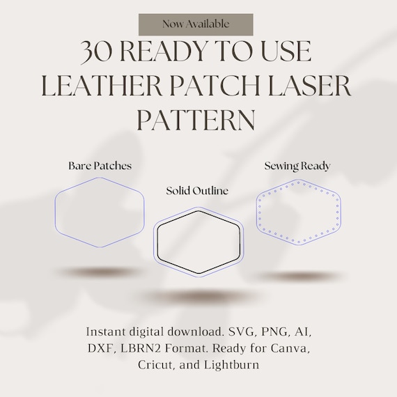 Leather Patch SVG, Leather Patch Template, Custom Leather