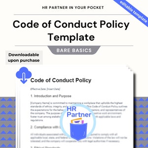 Human Resources Templates | Code of Conduct Policy Template | Business Template