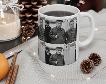 TRUMP MUSK Vintage Schwarz Weiß Porträt Tasse | Einzigartiges Geschenk für Geschichtsliebhaber, Retro Decor, Officeware, besondere Anlässe