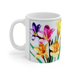 Keramiktasse 11 Unzen FLORAL KAFFEE BECHER Teetasse Tasse Bierkrug Seidel Becher Bierkrug Dirt Schlamm Java brew cuppa go Saft Zittersaft Morgens joe