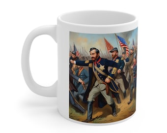 Ceramic Mug 11oz CIVIL WAR MUG tea cup flagon tankard seidel beaker stein pot dirt mud java brew cuppa go juice jitter juice morning jolt