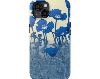 Tough Phone Case BLUE NEMOPHILA CASE,phone wrapper cover cell coating coverture jacket armor panoply shell hide sheath backing encasement