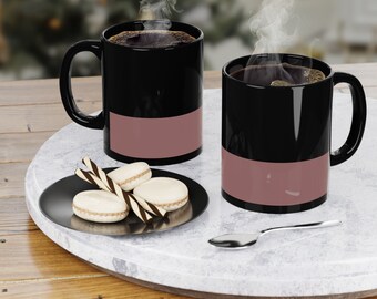 Black Coffee Mug, 11oz STRIPE COFFEE MUG