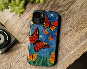 BUTTERFLY VAN GOGH phone wrapper cover cell coating coverture jacket armor panoply shell hide sheath backing encasement bark