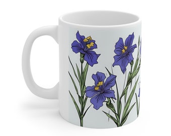 Ceramic Mug 11oz OHIO SPIDERWORT MUG, flagon tankard seidel beaker stein pot dirt mud java brew cuppa go juice jitter juice morning jolt