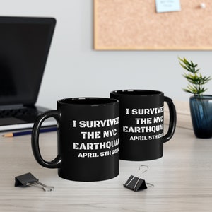 Mug noir (11 oz) NYC QUAKE MUG tasse à thé flacon chope Seidel bécher chope terre boue java infusion tasse de jus de jus jitter jus matin secousse