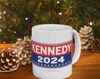 Ceramic Mug 11oz RFK COFFEE MUG tea cup flagon tankard seidel beaker stein pot dirt mud java brew cuppa go juice jitter juice morning jolt