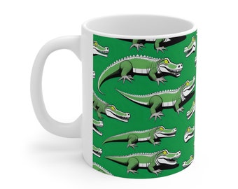 Ceramic Mug 11oz  CROCODILE COFFEE MUG,tea cup flagon tankard seidel beaker stein pot dirt mud java brew cuppa go juice jitter juice morning